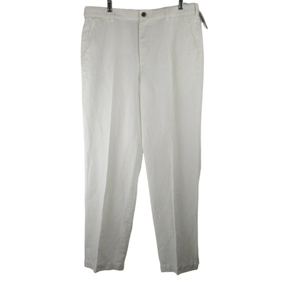 Brooks Brothers Other - NWT Brooks Brothers 346 Pants White Linen Cotton Trouser Size W35L32 Lightweight